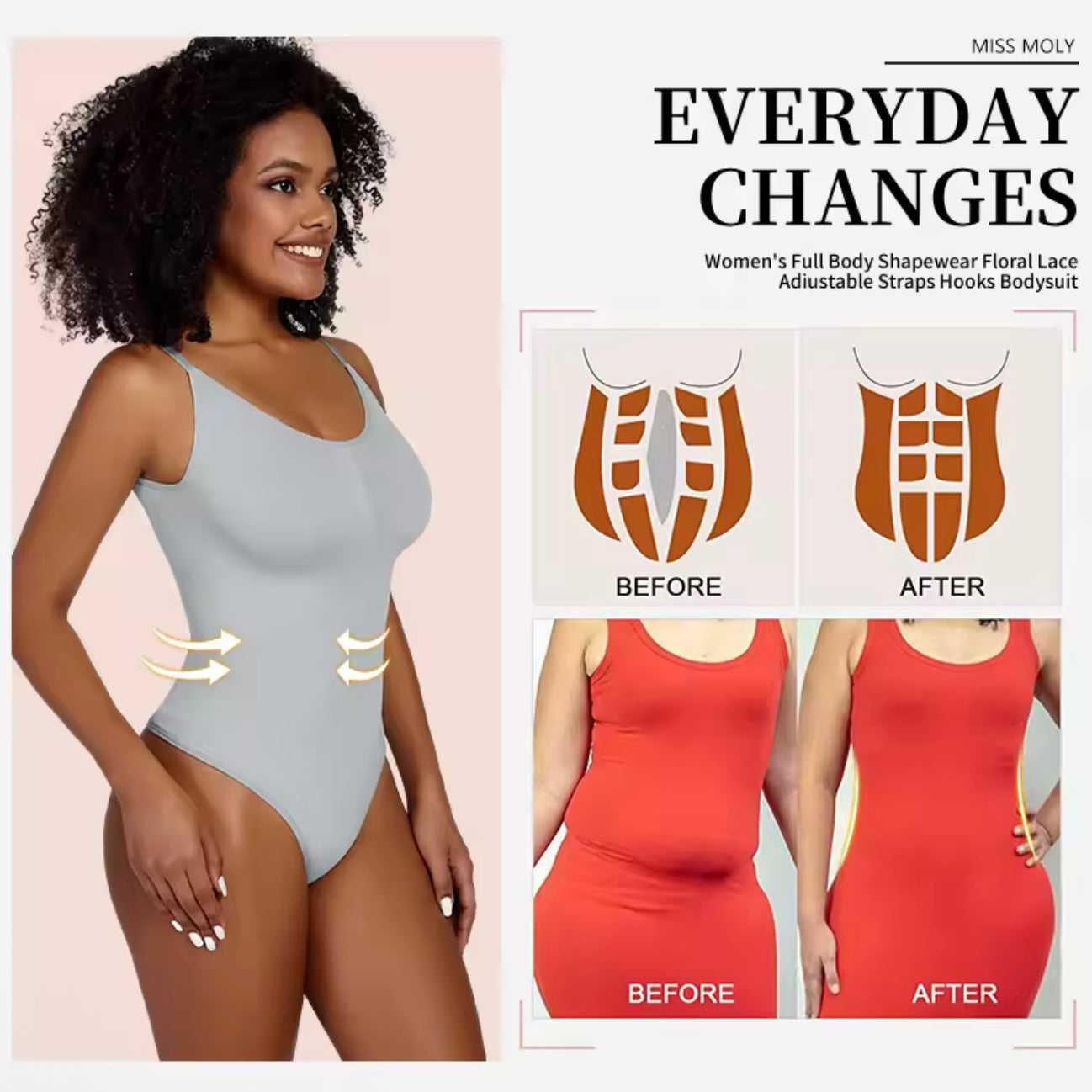 PEACH POP™ - Sculpt thong bodysuit